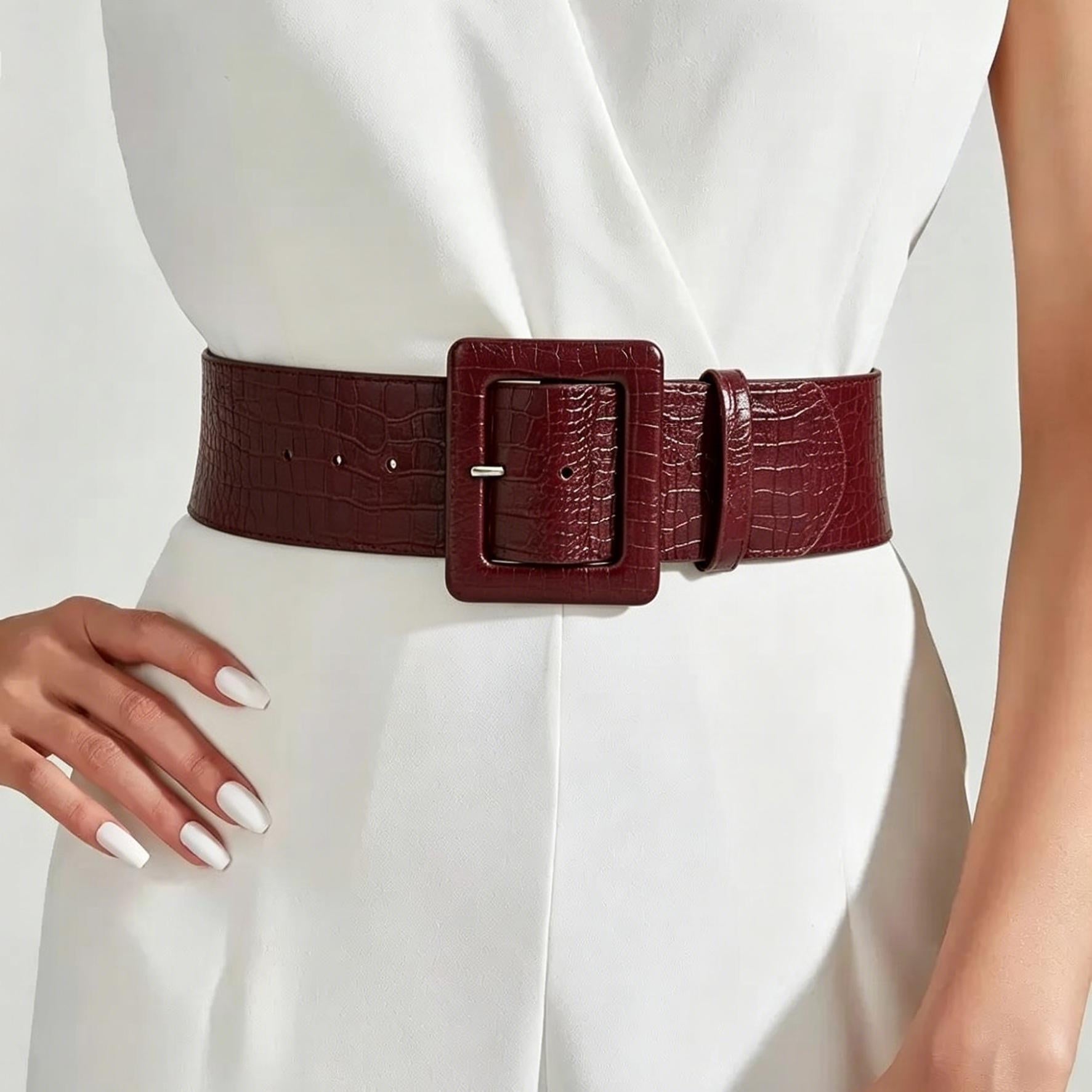 Ceinture Large en Simili Cuir pour Femme Varese — visuel 9