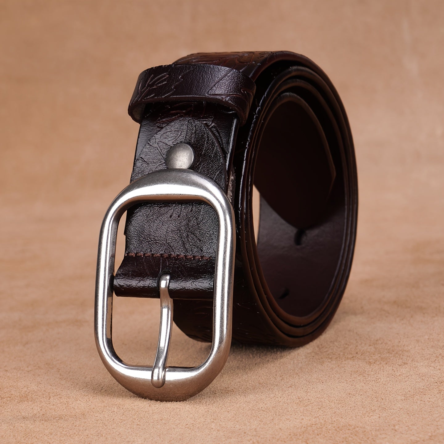 Ceinture Marron Café en Cuir pour Homme Timothée — visuel 1