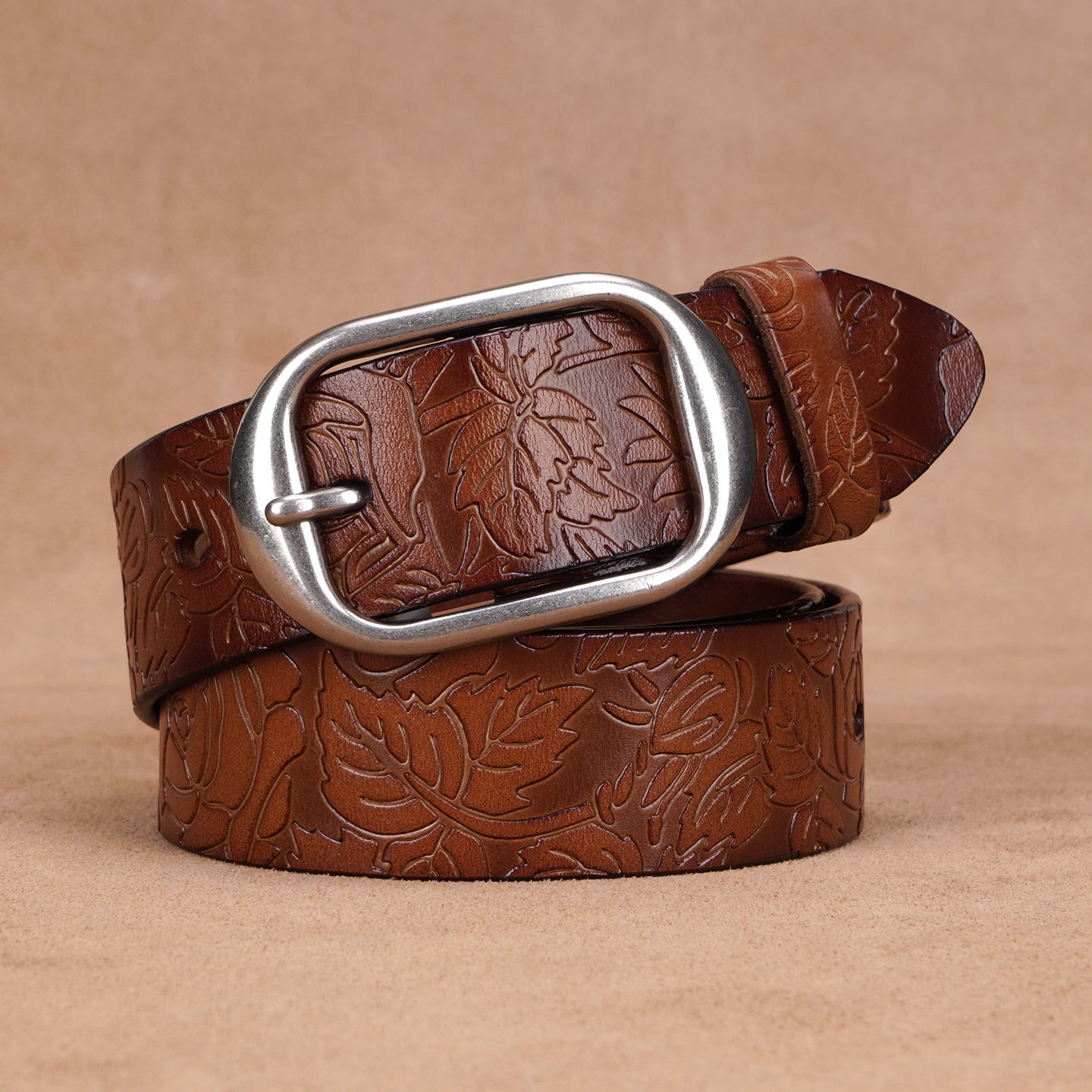 Ceinture Marron Café en Cuir pour Homme Timothée — visuel 2
