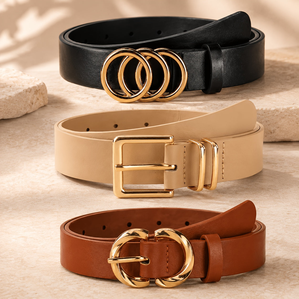 Ceinture Marron Foncé en Simili Cuir pour Femme Estelle — visuel 2