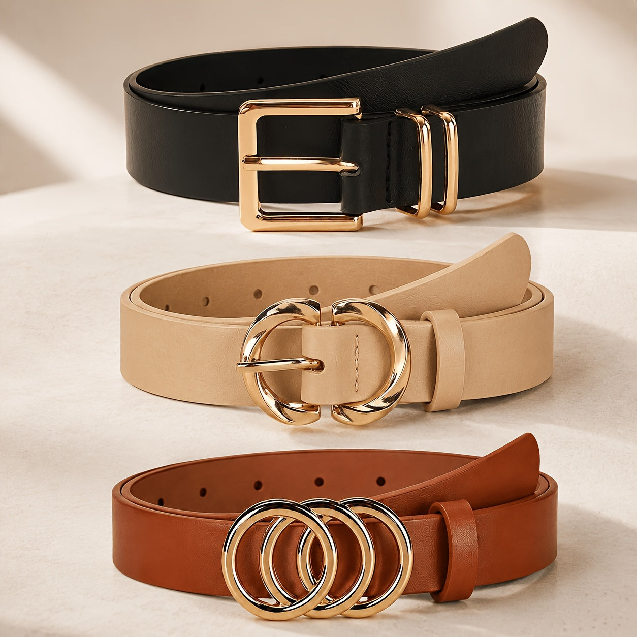 Ceinture Marron Foncé en Simili Cuir pour Femme Estelle — visuel 3