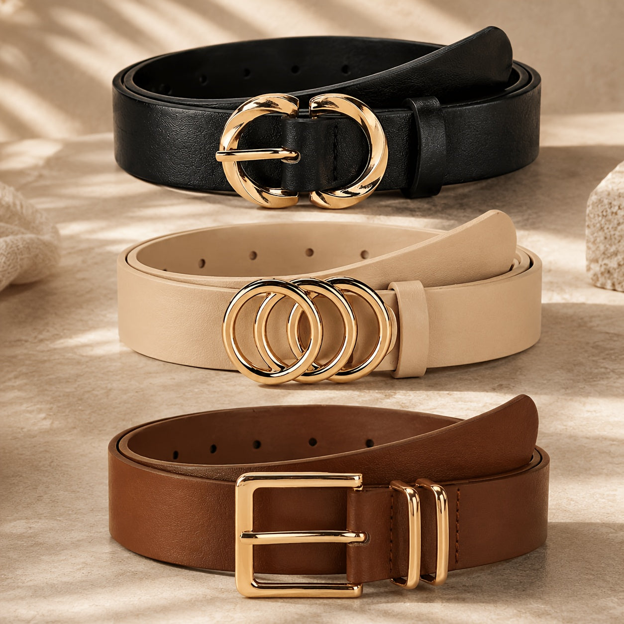 Ceinture Marron Foncé en Simili Cuir pour Femme Estelle — visuel 5