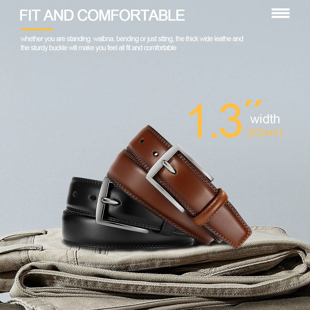 Ceinture Noire en Cuir pour Homme Bertrand — visuel 3