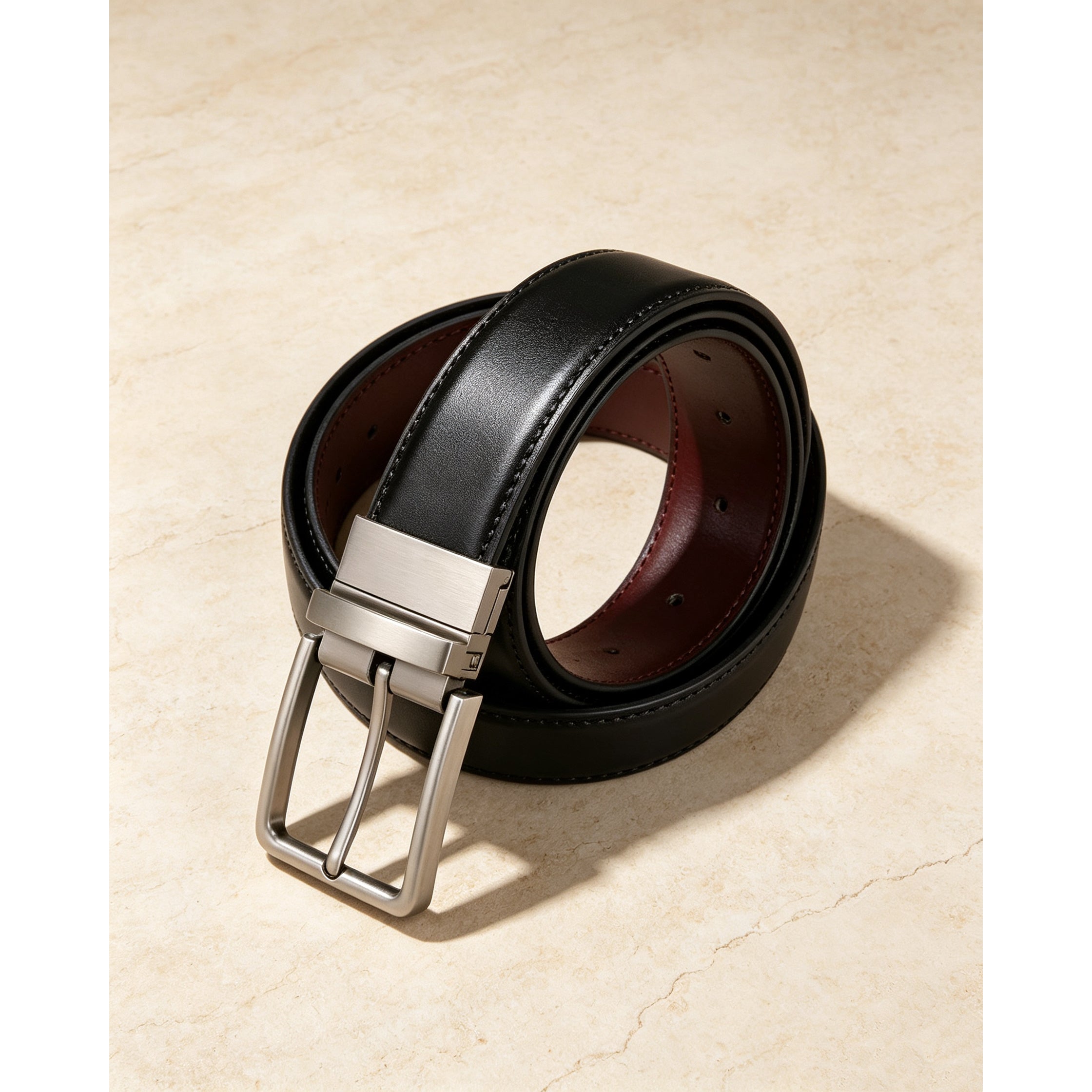 Ceinture Noire en Cuir pour Homme Paul — visuel 2