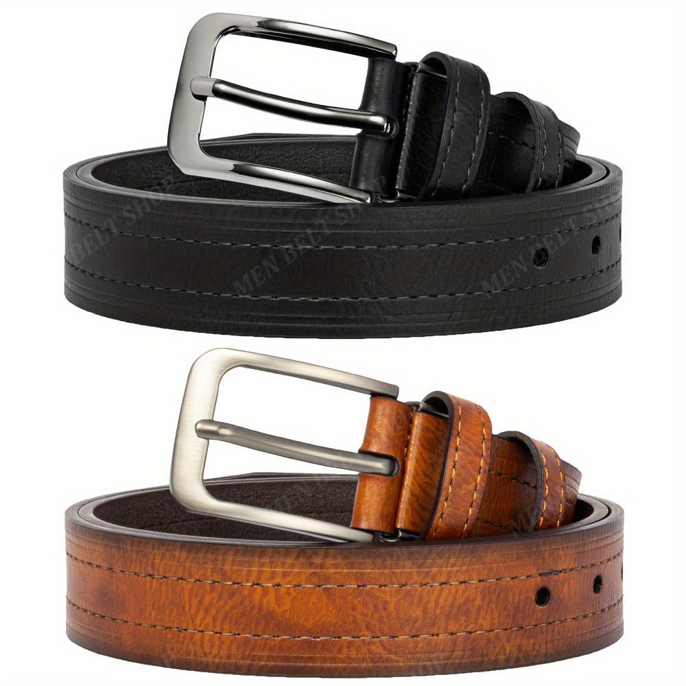 Ceinture Noire en Cuir pour Homme Yann — visuel 3
