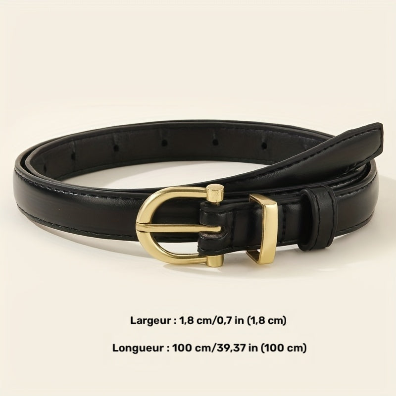 Ceinture Noire en Simili Cuir pour Femme Ines — visuel 6