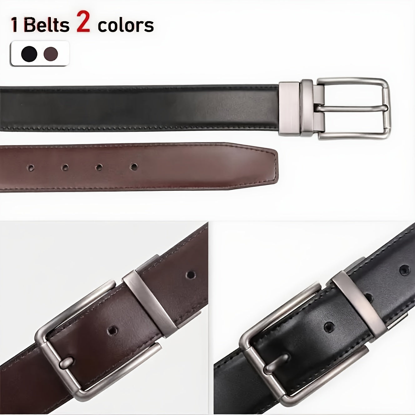 Ceinture Réversible en Cuir pour Homme Philippe — visuel 6