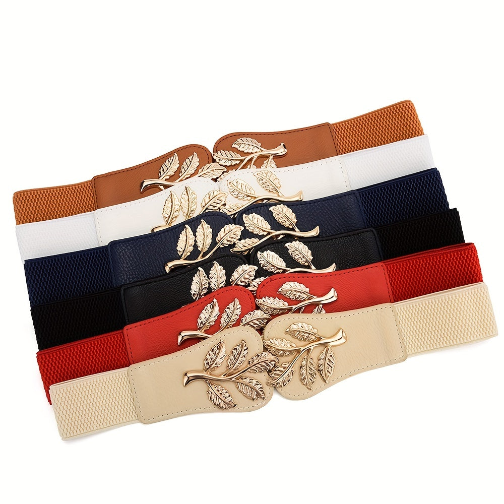 Ceinture Sans Boucle Large pour Femme Bordeaux — visuel 6