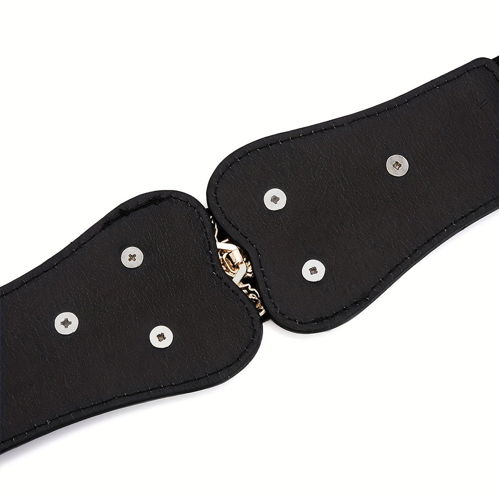 Ceinture Sans Boucle Large pour Femme Bordeaux — visuel 7