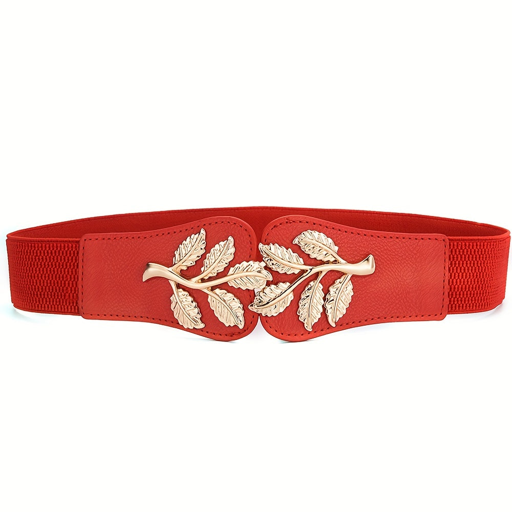Ceinture Sans Boucle Large pour Femme Bordeaux — visuel 9