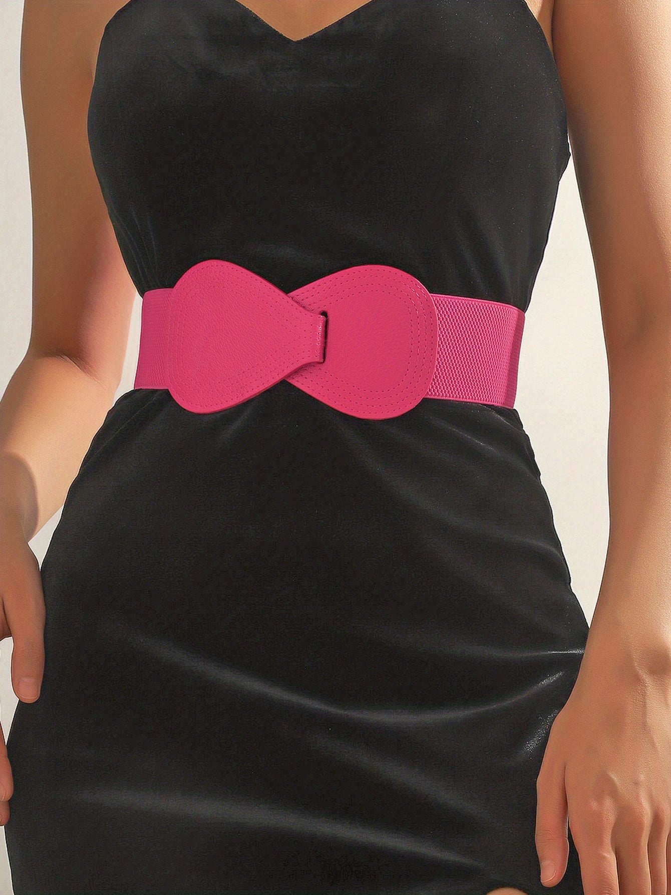 Ceinture Sans Boucle Large pour Femme Violette — visuel 12