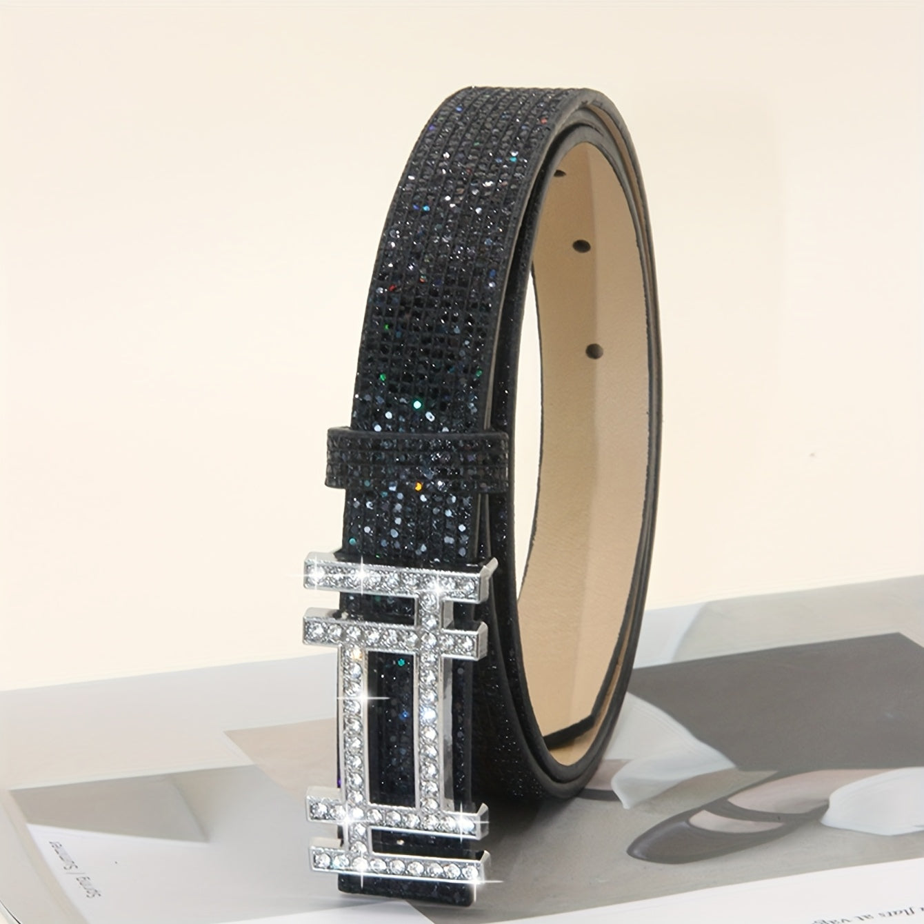 Ceinture à Strass en Simili Cuir pour Femme Delft — visuel 1