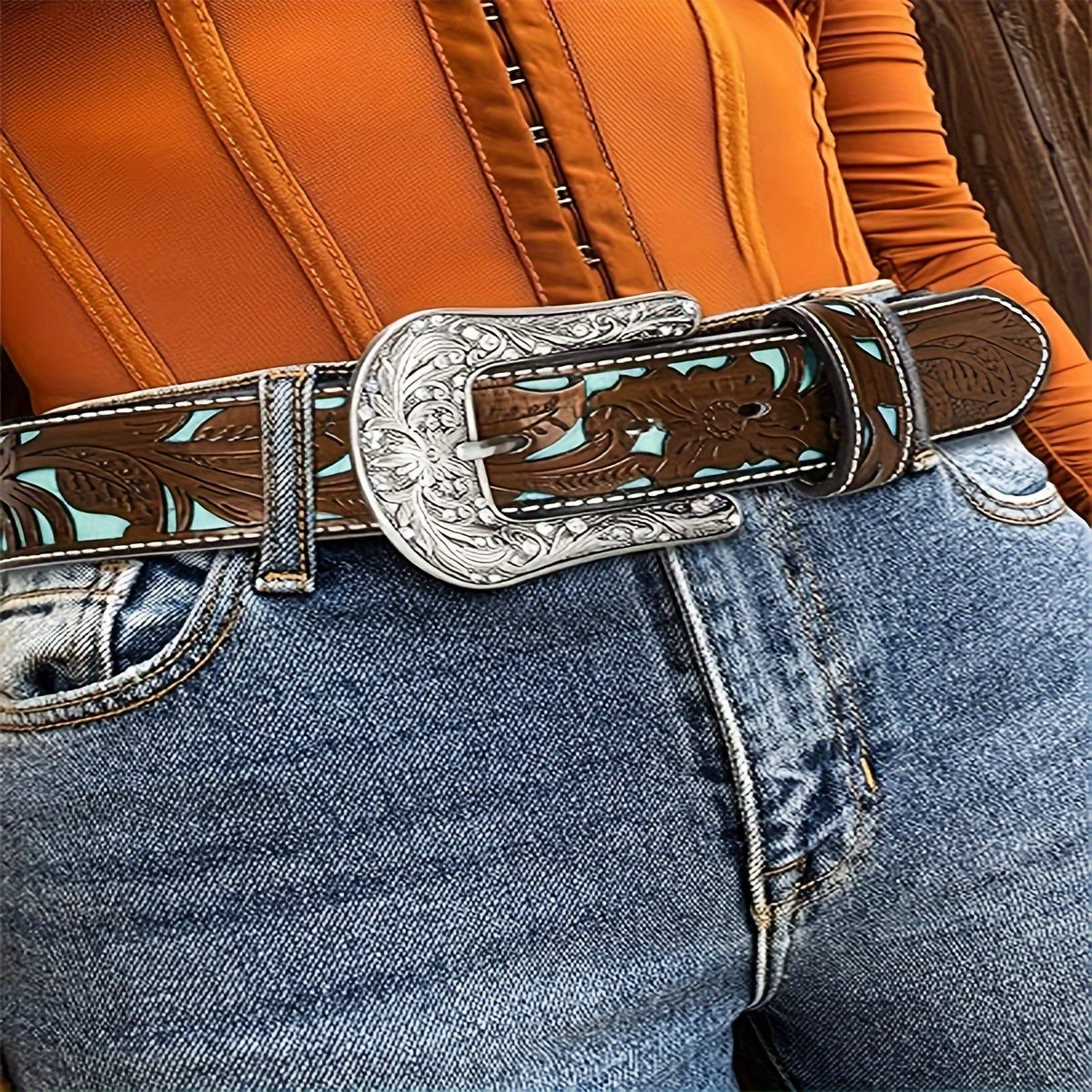 Ceinture Western en Simili Cuir pour Femme Alizee — visuel 1