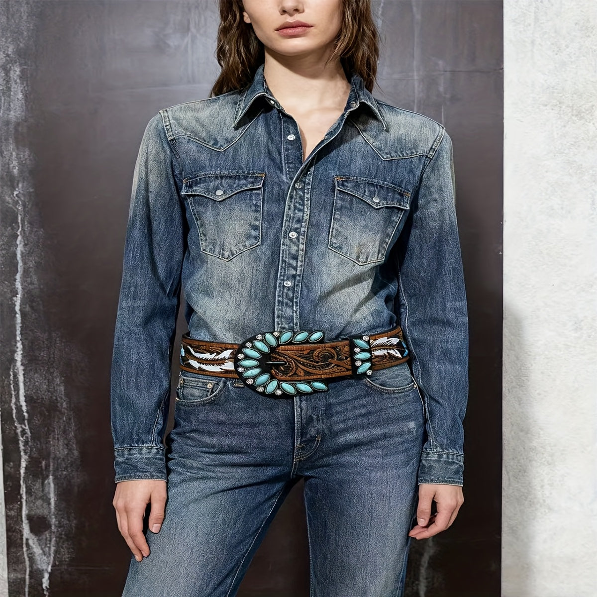 Ceinture Western en Simili Cuir pour Femme Marthe — visuel 2
