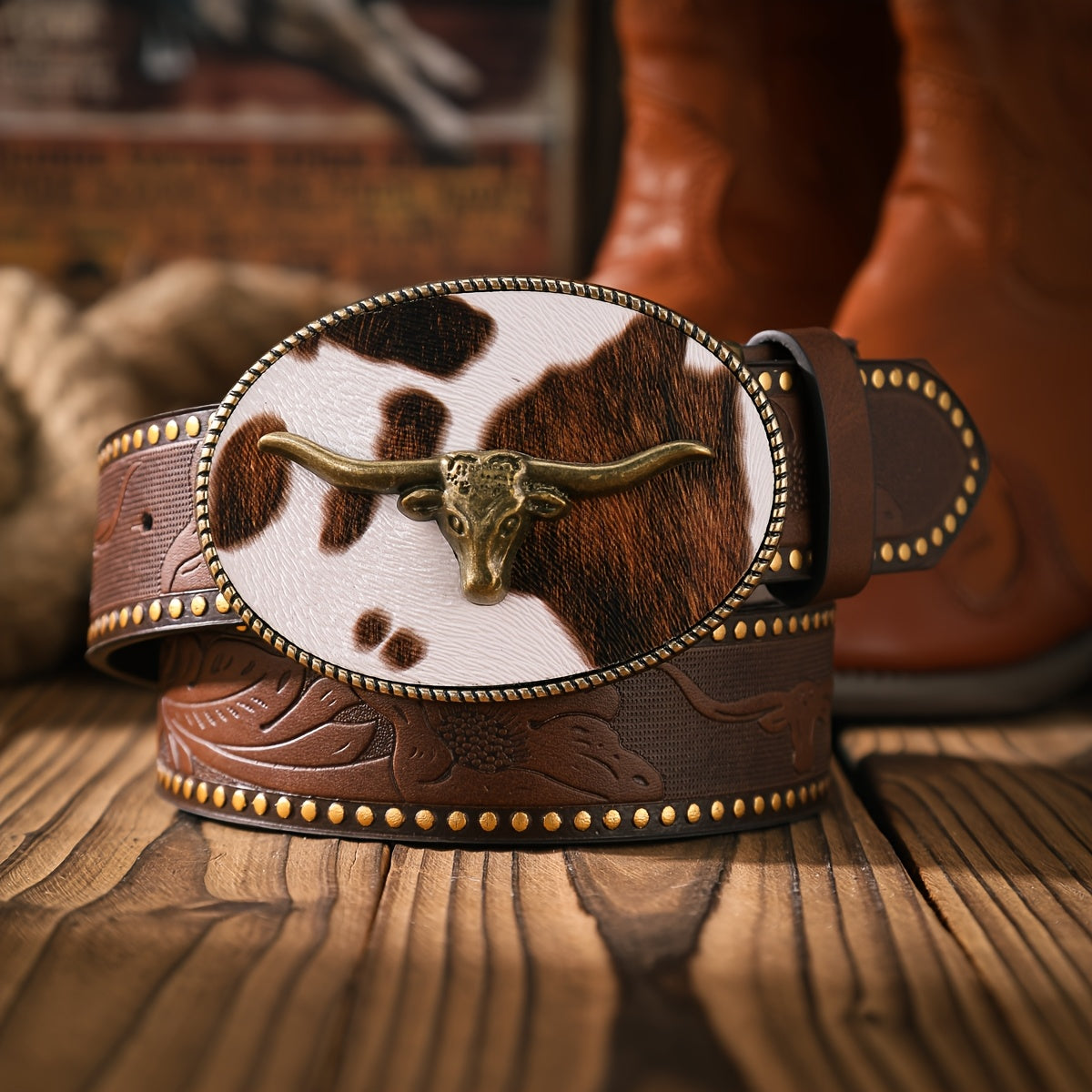 Ceinture Western en Simili Cuir pour Homme Edimbourg — visuel 1