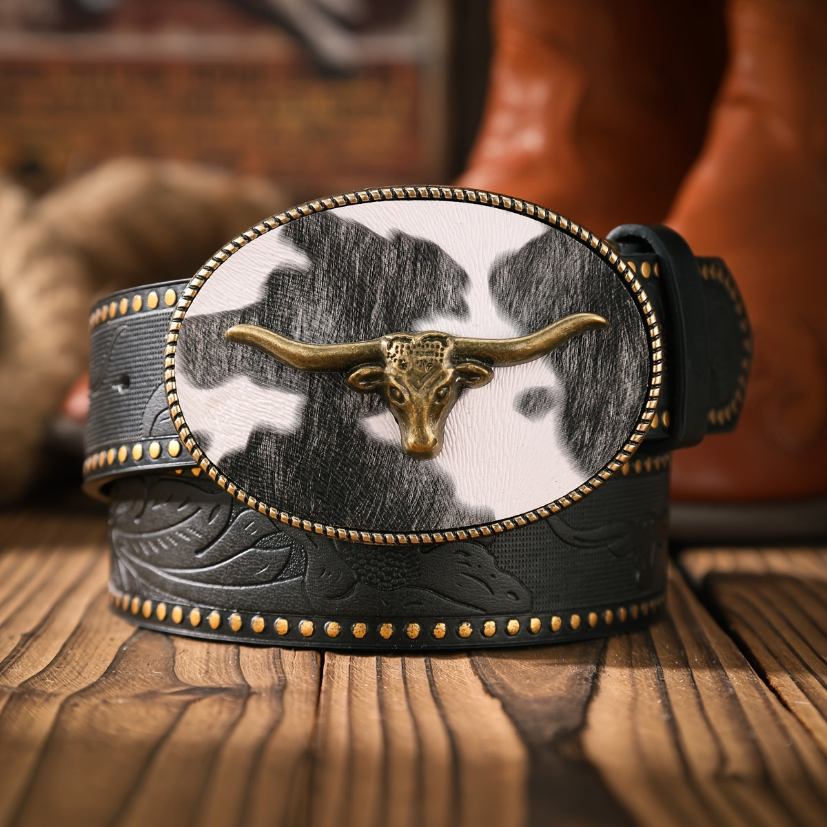 Ceinture Western en Simili Cuir pour Homme Edimbourg — visuel 2