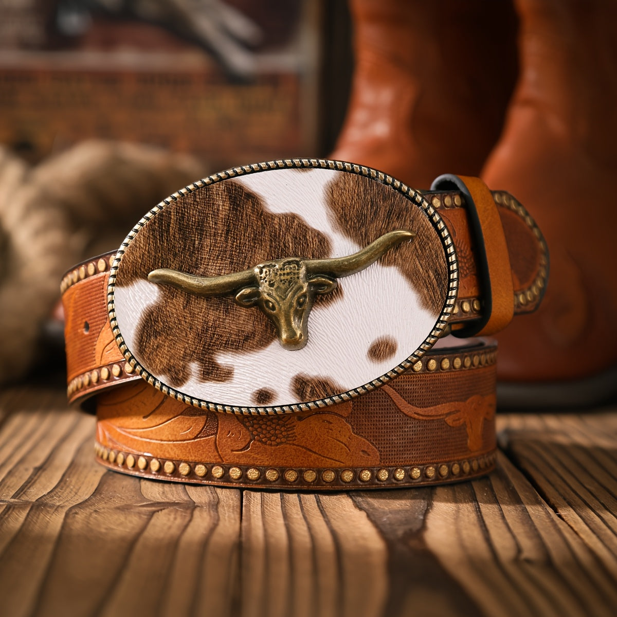 Ceinture Western en Simili Cuir pour Homme Edimbourg — visuel 3
