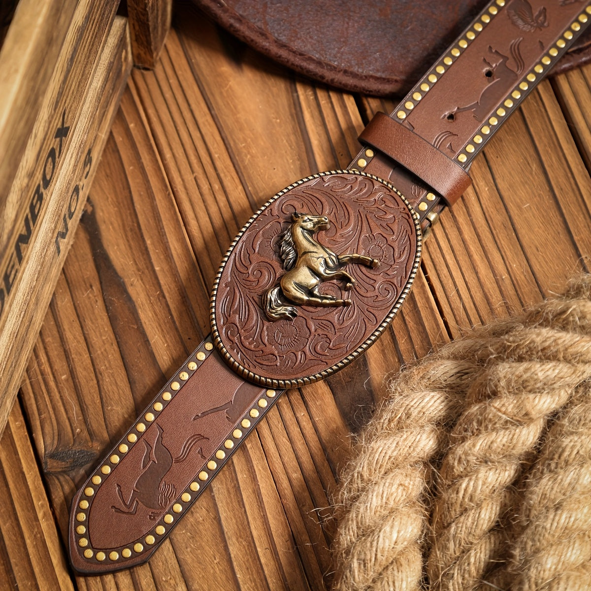 Ceinture Western en Simili Cuir pour Homme Gand — visuel 2