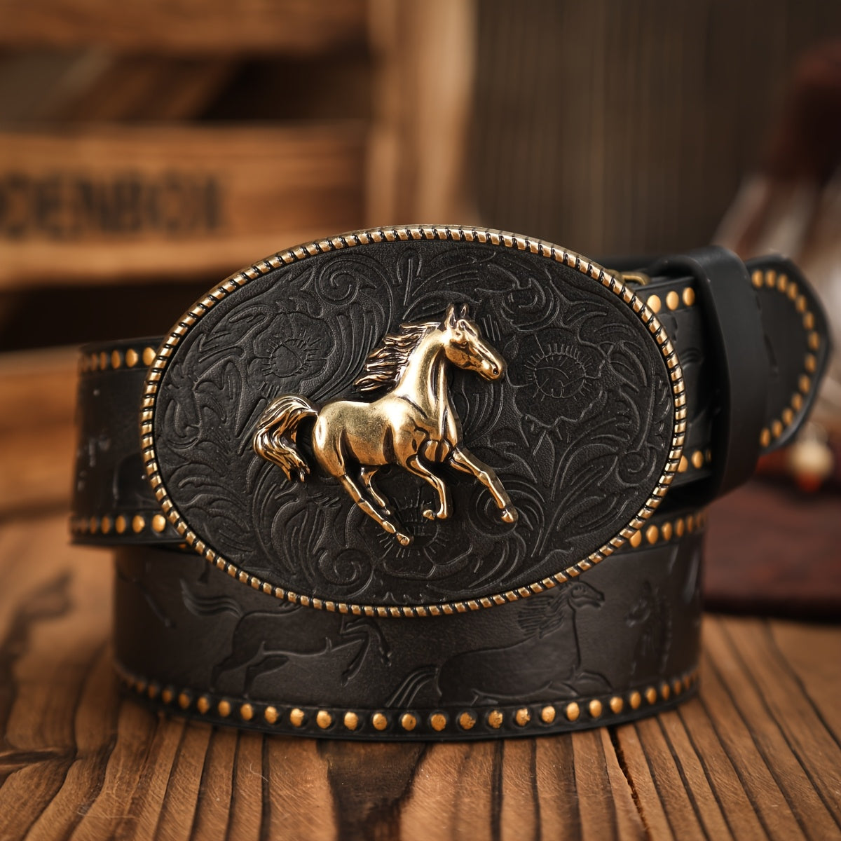 Ceinture Western en Simili Cuir pour Homme Gand — visuel 9