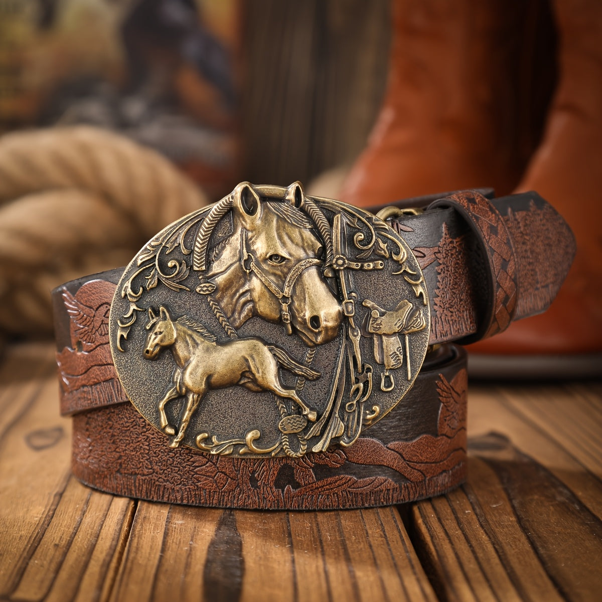 Ceinture Western en Simili Cuir pour Homme Gênes — visuel 1